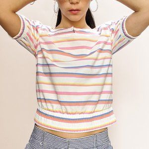 J.Crew multicolor striped summer blouse